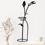 Wallity Flower In The Vase Escultura de pared de metal negra